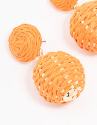 Small Raffia Wrap Ball Drop Earrings - link has visual effect only