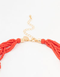 Red Beaded Twisted Layered Necklace - link has visual effect only