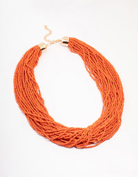 Orange Layered Beaded Necklace - link has visual effect only