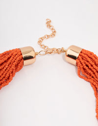 Orange Layered Beaded Necklace - link has visual effect only