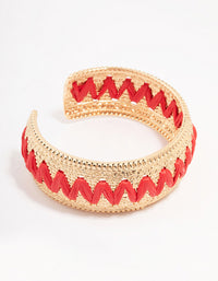 Natural Raffia Textured Wrist Cuff - link has visual effect only