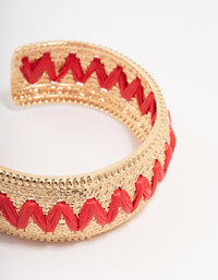 Natural Raffia Textured Wrist Cuff - link has visual effect only