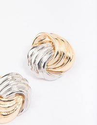 Two-Toned Swirling Knotted Stud Earrings - link has visual effect only