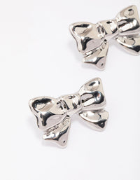 Silver Molten Bow Stud Earrings - link has visual effect only