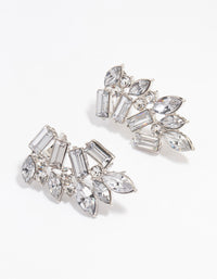 Silver Diamante Wing Cuff Stud Earrings - link has visual effect only