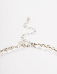 Silver Layered Pearl Cross Necklace - link has visual effect only