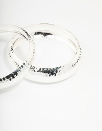 Silver Mixed Molten Bangle 3-Pack - link has visual effect only