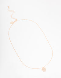 Rose Gold Simple Heart Diamante Necklace - link has visual effect only