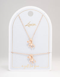 Rose Gold Teddy Bear Jewellery Set - link has visual effect only