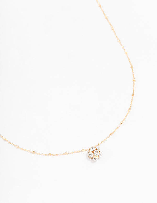 Gold Sphere Diamante Necklace