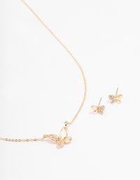 Gold Butterfly Diamante Jewellery Set - link has visual effect only