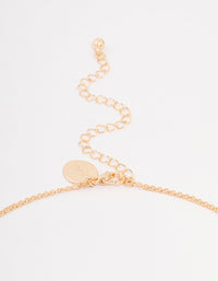 Gold Cubic Zirconia Double Row Butterfly Pendant Necklace - link has visual effect only