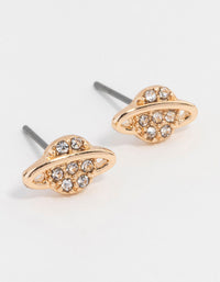 Gold Diamante Planet Stud Earrings - link has visual effect only