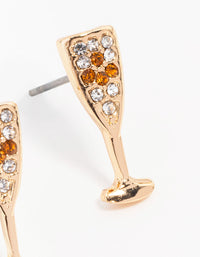 Gold Champagne Flute Stud Earrings - link has visual effect only