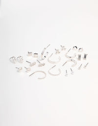 Silver Stud & Hoop Basic Earring Pack - link has visual effect only