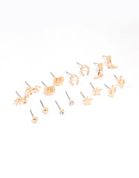 Gold Western Cowgirl Earrings 8-Pack - link has visual effect only