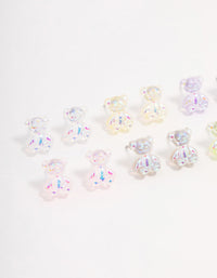 Rhodium Gummy Bear Earring 8-Pack - link has visual effect only