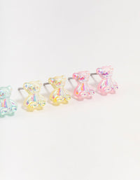 Holographic Teddy Stud Earrings 3-Pack - link has visual effect only