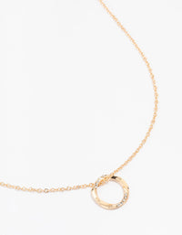 Gold Thin Diamante O Ring Necklace - link has visual effect only