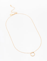 Gold Thin Diamante O Ring Necklace - link has visual effect only