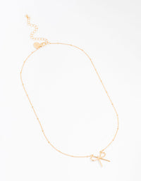 Gold Ball Chain Bow Necklace - link has visual effect only