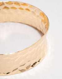 Gold Hammered Open Wrist Cuff - link has visual effect only