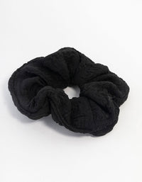 Black Fabric Seersucker Scrunchie - link has visual effect only