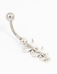 Surgical Steel Trio Butterfly Drop Belly Bar - link has visual effect only