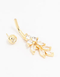 Gold Plated Surgical Steel Marquise Drop Belly Piercing - link has visual effect only