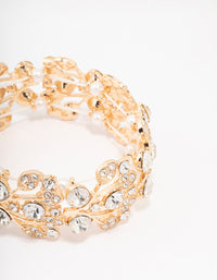 Gold Diamante Pearl Stretch Bracelet - link has visual effect only