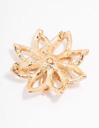 Gold Diamante Flower Outline Brooch - link has visual effect only