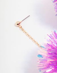 Gold & Pink Pom Pom Drop Earrings - link has visual effect only