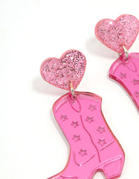 Pink Cowgirl Boot Drop Earrings - link has visual effect only