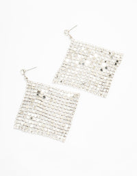 Silver Disco Chain Mail Drop Earrings - link has visual effect only