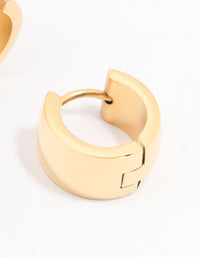 Waterproof Gold Plated Stainless Steel Huggie Hoop Earrings - link has visual effect only