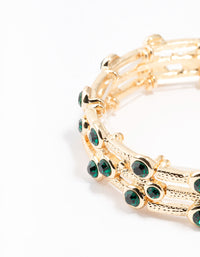 Gold Textured Diamante Bracelet - link has visual effect only