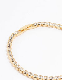 Gold Plated Round Diamante Tennis Bracelet - link has visual effect only