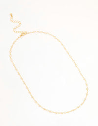 Gold Plated Station Flat Crystal Necklace - link has visual effect only