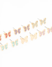 Pastel Gold Butterfly Earrings 8-Pack - link has visual effect only