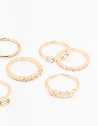 Gold Fine Diamante Ring Pack 8 x 3 - link has visual effect only