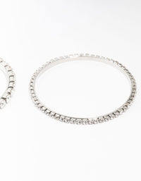 Diamante Rhodium Bangles 3-Pack - link has visual effect only