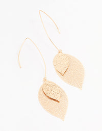 Gold Lazercut Petal Drop Earrings - link has visual effect only