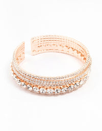 Rose Gold Diamante Multirow Bracelet - link has visual effect only