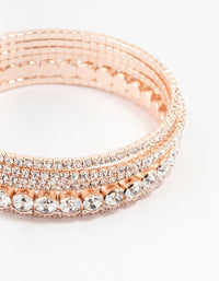 Rose Gold Diamante Multirow Bracelet - link has visual effect only