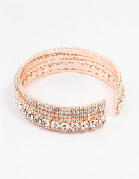 Rose Gold Diamante Multirow Bracelet - link has visual effect only