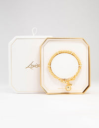 Gold Plated Circle Fob Bracelet - link has visual effect only