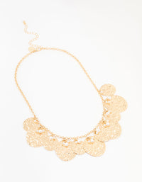 Gold Multiple Coins & Pearls Station Necklace - link has visual effect only