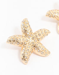 Large Diamante Starfish Stud Earrings - link has visual effect only