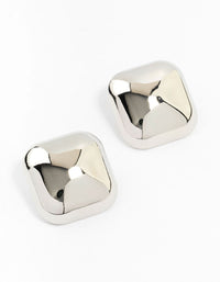 Large Silver Square Stud Earrings - link has visual effect only