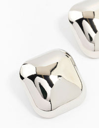 Large Silver Square Stud Earrings - link has visual effect only